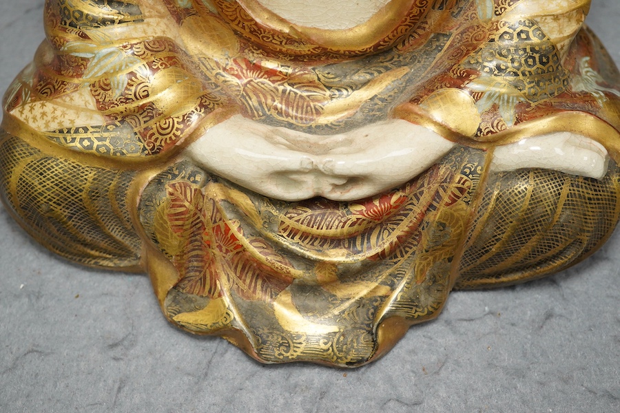 A Japanese Satsuma seated figure of Buddha, Meiji period
